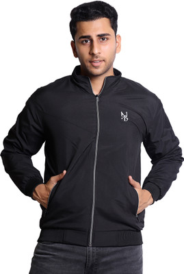NUBIE Waterproof Polyester Windcheater Sports Gym Running Travel Jacket- BLACK Solid Men Wind Cheater