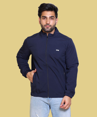 AZF Men's Casual Windcheater Solid Men Wind Cheater