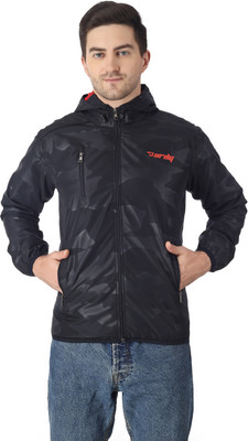 Burdy Burdy full sleeve solid men's fancy Dark blue color windcheater Solid Men Wind Cheater