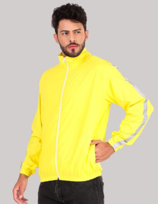 PEENAKIN SUNFLOWER YELLOW WINDCHEATER Solid Men Wind Cheater