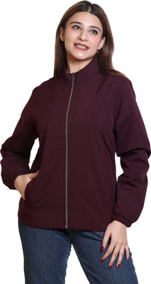 AZF Stylish Zipper Windcheater Jacket Solid Women Wind Cheater