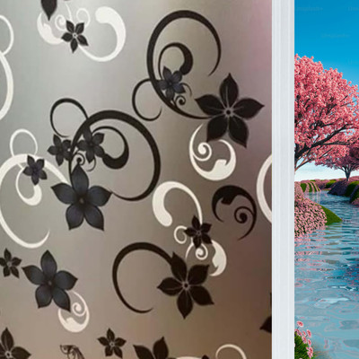 WALLNEST Vinyl Nature Black, White Wallpaper(L x W: 60.96 cm x 335.28 cm)
