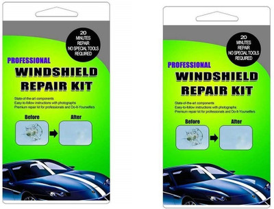 ClickCrack DIY Car Glass Restorer Windshield Scratch & Crack Repair Kit (PACK 2) Windshield Repair Kit