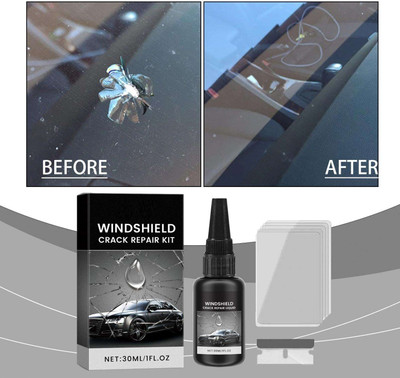 ClickCrack Professional Auto Glass Crack Repair Kit – Windshield Chip Fixer Tool Windshield Repair Kit
