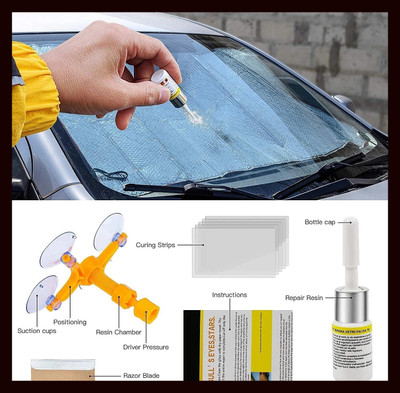 ElitePro elite_Resin for Repairing Auto Glasses for Half-Moon Cracks Windshield Repair Kit