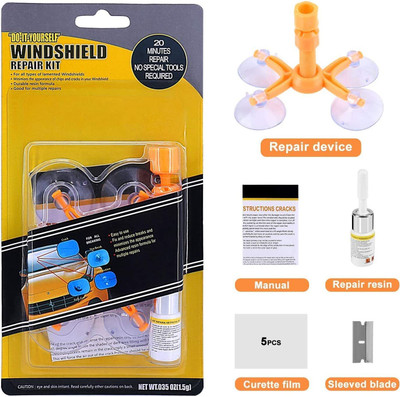 Chromoto Professional Edition Tools Car Window Glass Repair Fluid Windshield Repair Kit