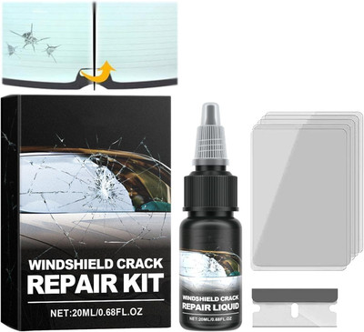 Flawls HNS Windshield Crack Fix Kit – Car Glass Chip Repair & Scratch Remover (PACK 1) Windshield Repair Kit