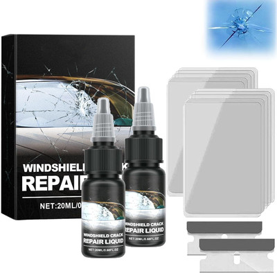 ClickCrack Car Glass Repair Kit – Windshield Crack & Chip Resin Filler Tool (PACK 2) Windshield Repair Kit