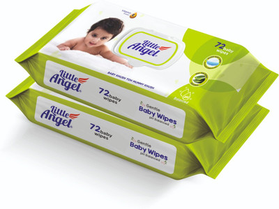 Little Angel Super Soft Baby Wipes with Aloe Vera Extract, Lid pack(144 Wipes)