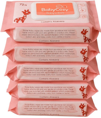baby cozy Baby Wipes, Alo-vera Each, Unscented Alcohol-Free,02(360 Wipes)