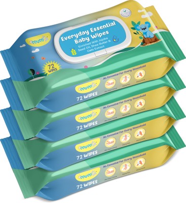 Mumta Soft Cleansing Baby Wipes with Aloe Vera & Vitamin E -72 Counts/Pack (Set of 4)(288 Wipes)