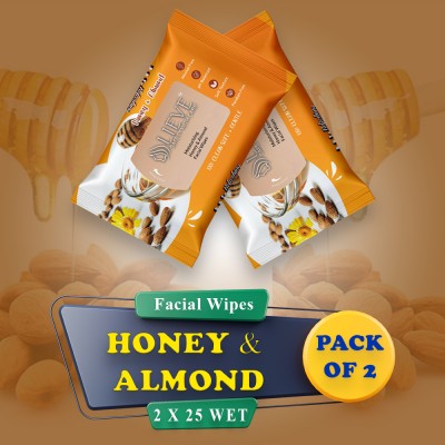 lieve Combo Pack Of Honey + Aloevera + Lemon + Ice Cotton Facel Wipes (200 Tissues)(8 Wipes)