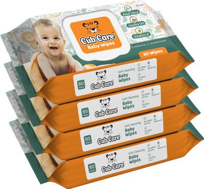 Cub Care Baby Wipes - Aloe Vera, Jojoba Oil, Vitamin E, Paraben Free(320 Wipes)