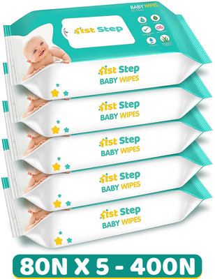 1st Step Baby Wet Enriched With Aloe-Vera And Jojoba Oil (Pack Of 5)(400 Wipes)