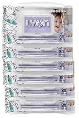 lyon Baby wet wipes with lid|Enriched with aloevera & vitamin E|Paraben&alcohol free(6 Wipes)