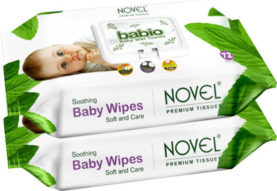 NOVEL Baby Wipes 80 Sheets Per Pack of 2/with Lid (160 Wipes)(2 Wipes)