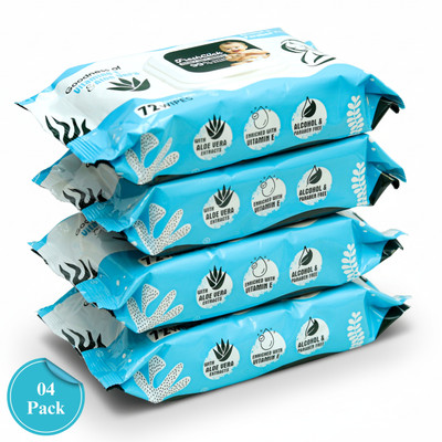 FRESHCLICK Baby Wet Wipes Aloe Vera & Vitamin E Enriched, Alcohol & Paraben Free 04(288 Wipes)