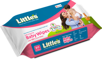 Little's Soft Cleansing Baby Wipes with Aloe Vera, Jojoba Oil and Vitamin E(80 Wipes)
