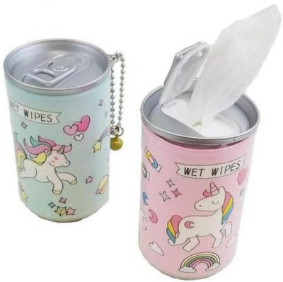 Elecsera Wet Wipes Tissue Can for Cleaning Face Body for Kids (Set of 2, Multicolor)(60 Wipes)