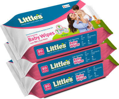 Little's Soft Cleansing Baby Wipes with Aloe Vera, Jojoba Oil and Vitamin E(240 Wipes)