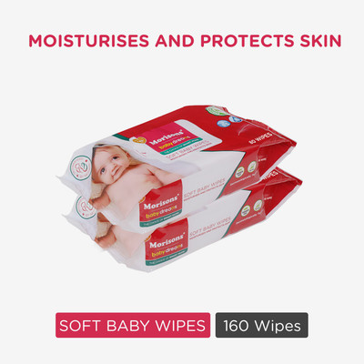Morisons Baby Dreams Baby Wipes 80's Combo - Pack of 2(160 Wipes)