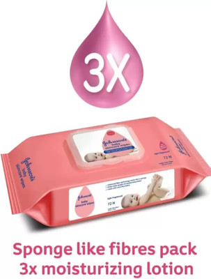 JOHNSON'S Baby Skincare Wipes with Lid Pack of 1, 72s (72 Wipes)