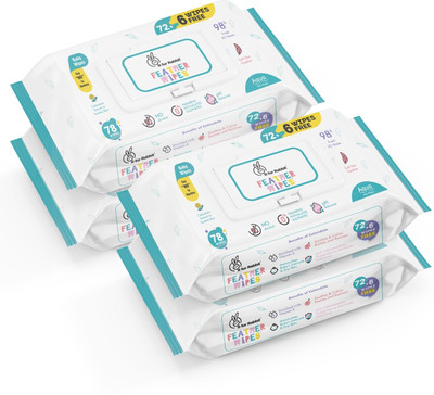 R for Rabbit Feather Aqua Baby Wipes Enriched with Vitamin E (Pack of 78 x 4)(312 Wipes)