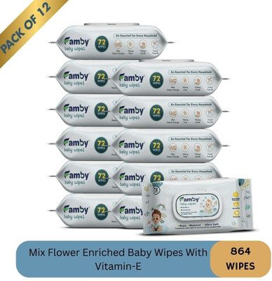 Famby Baby Wipes En-riched with Vitamin- E(864 Wipes)