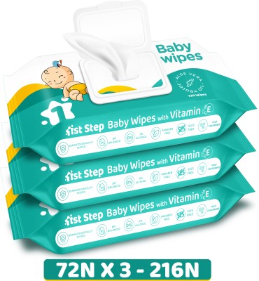 1st Step Baby Wet Wipes With Lid Enriched With Aloe-Vera And Jojoba Oil(216 Wipes)