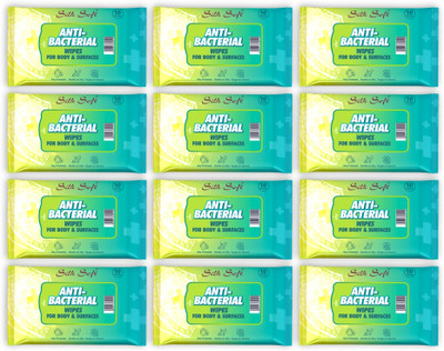 Silk Soft Antibacterial wipes 10 pulls PACK OF 12(120 Wipes)