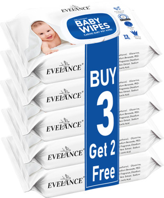 EVELANCE Soft Cleansing Baby Wipes with Aloe Vera, Almond Oil and Vitamin E(360 Wipes)
