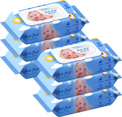 Silk Soft Baby wet wipes 82 pulls with lid PACK OF 6(492 Wipes)