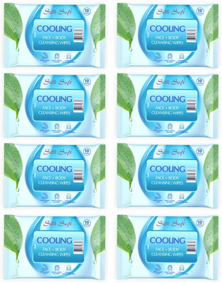 Silk Soft Cooling wipes 10 pulls PACK OF 8(80 Wipes)