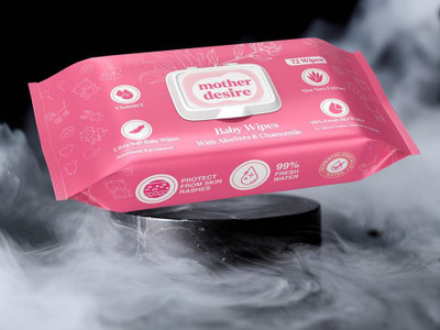 Mother Desire Baby Wipes 80 Sheets Per Pack of 1/with Lid (72 Wipes)