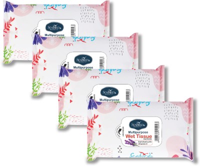 seabird Anti-Bacterial Refreshing Wipe Revitaliz Your Skin with Enrich VitaminE Lavender(4 Wipes)