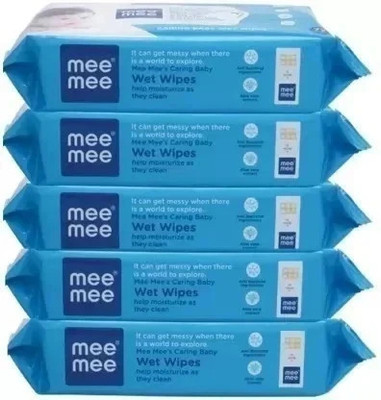 MeeMee Caring Baby gentle Wet Wipes with Aloe Vera (72 pcs)(5 Wipes)