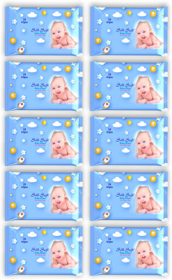 Silk Soft Baby wet wipes 10 pulls without lid PACK OF 10(100 Wipes)