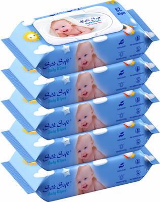 Silk Soft Baby wet wipes 82 pulls with lid PACK OF 5(410 Wipes)