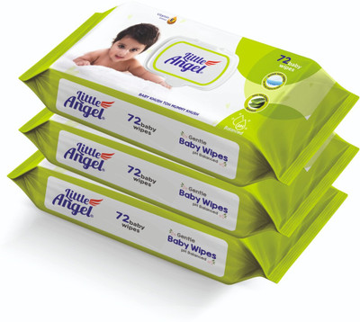 Little Angel Super Soft Baby with Aloe Vera Extract, Lid pack(216 Wipes)