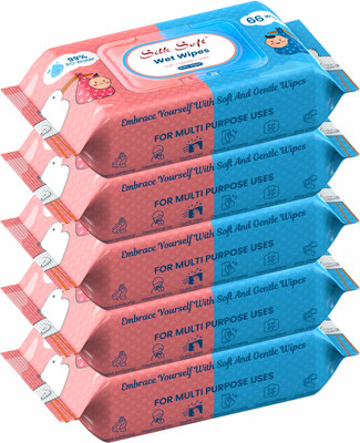 Silk Soft Multipurpose wipes 66 pulls with lid PACK OF 5(330 Wipes)