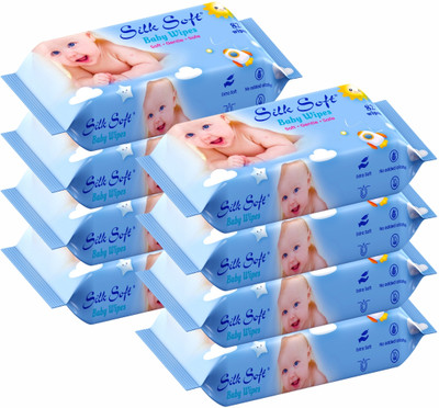 Silk Soft Baby wet wipes 82 pulls without lid PACK OF 8(656 Wipes)