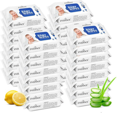 EVELANCE Caring Baby Wet Wipes with lid & Aloe Vera Extract | 72 Pieces | Pack Of 32(2304 Wipes)