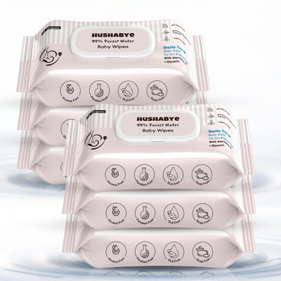Hushabye Soft Baby Wet Wipes with AloeVera And Glycerin, Clinically Tested with Lid(432 Wipes)
