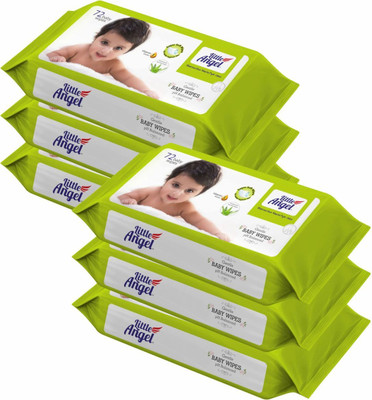 Little Angel Super Soft Baby Wipes (6 Packs of 72 Pcs)(432 Wipes)