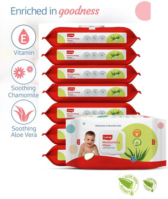 LuvLap Moisturizing Soft Cleansing Baby Wet Wipes with Aloe Vera extract - Pack of 8(576 Wipes)