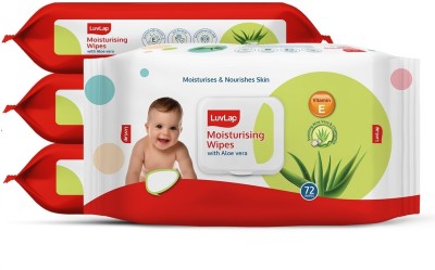 LuvLap Paraben Free wipes for baby with Aloe Vera, with Lid (288 UNITS)(288 Wipes)