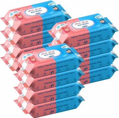 Silk Soft Multipurpose wipes 66 pulls with lid PACK OF 12(792 Wipes)