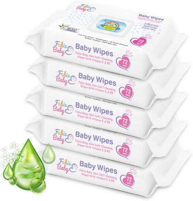 Fabie Baby SkinSoft Baby Wipes 360 Wipes (Pack of 5)(5 Wipes)