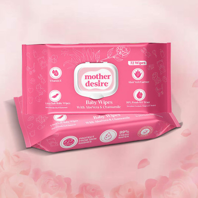 Mother Desire Aloe Vera Baby Wipes |Pack of 2|Soft, Gentle Cleansing for Baby’s Sensitive Skin(144 Wipes)