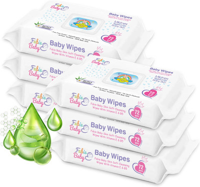 Fabie Baby SkinSoft Baby Wipes 432 Wipes (Pack of 6)(6 Wipes)